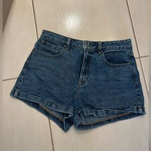 PacSun Denim High Waisted Mom Short